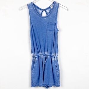 Exist Blue Burnout Romper Shorts Sleeveless Size Small